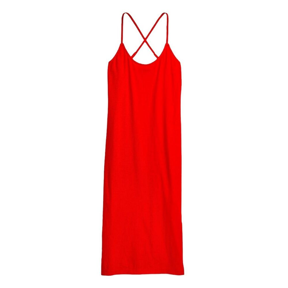 J Crew Medium Dress Strappy‎ Knit Midi Vibrant Orange Spaghetti Strap Sun 107 - Picture 16 of 16